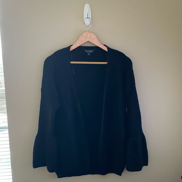 Women’s Miss Selfridge Black Swing Sleeve Open Front Cardigan Sweater Size US 4 - Picture 1 of 6